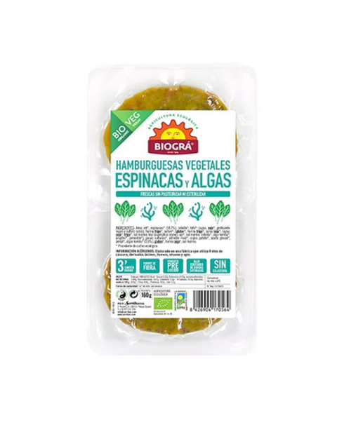 Hamburguesa vegetal de Espinacas y Algas